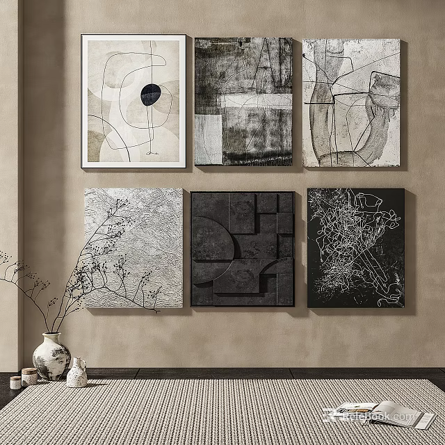 Modern Kitchen Interior Design With Island Counter And Appliances 3d model