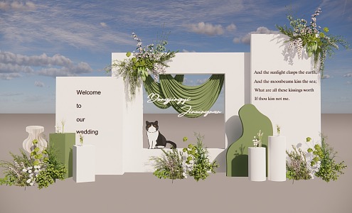 Meichen Outdoor Wedding White and Green 3d model