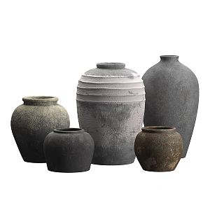 Modern Pottery Pot Decorations Pot Ornaments Furnishings 3d model