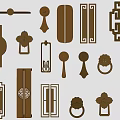 New Chinese Style Handle Brass Handle Handle Handle Drawer Handle Classical Wardrobe Handle Bronze Cabinet Door Handle 3d model