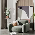 Modern Single Sofa Fabric Single Sofa 3d model