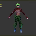 Futuristic Tech Inspired Game Movie Character In Black Outfit With Blue Helmet And Neon Accents