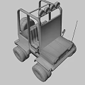 Khaki Off Road Utility Vehicle With Four Round Roof Lights Brown Seats And Large Wheels
