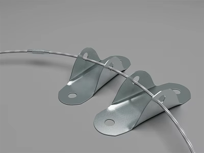 Sturdy Galvanized Metal Brackets For Heavy Duty Cable Fixing With Wire Support 3d model