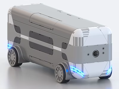 Futuristic Compact Car With LED Lights And Sleek Design 3d model