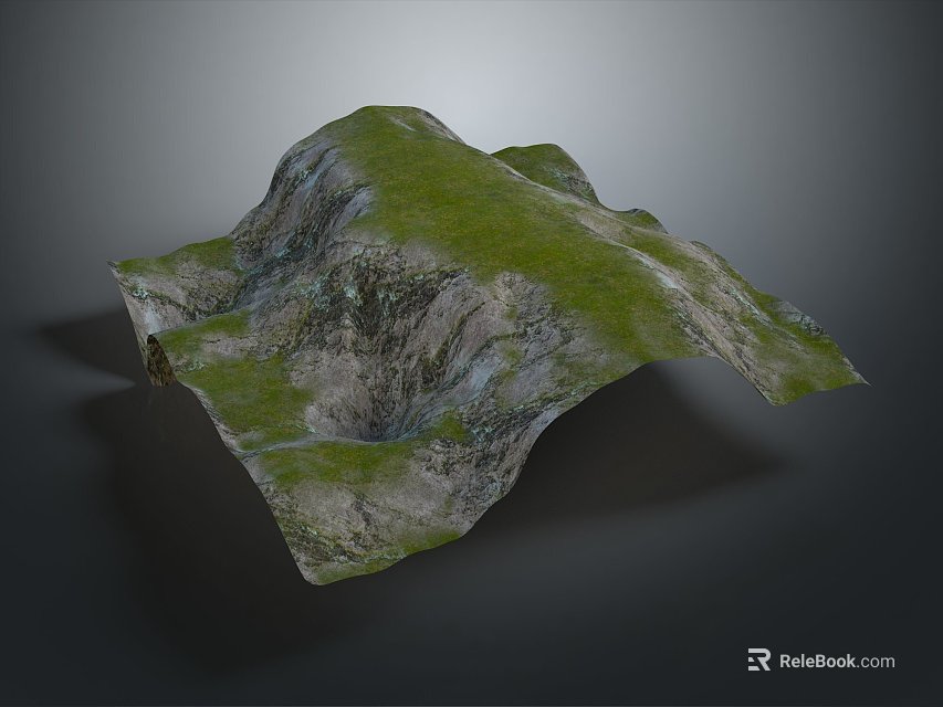 Beautiful Natural Mountain Landscape With Lush Green Vegetation And Rocky Surface 3d model 