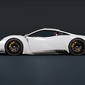 White Sports Car Featuring Sleek Body Black Alloy Wheels And Yellow Brake Calipers