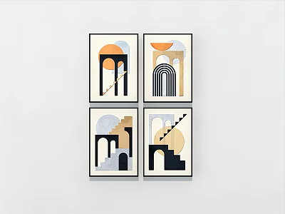 Modern Decorative Painting Abstract Art Decorative Hanging Painting 3d model