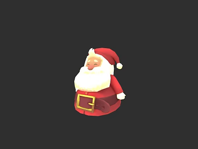 Handmade Santa Claus Sculpture Carving With Red Hat And White Beard 3d model