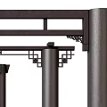Traditional Decorative Columns With Black Finish Golden Base And Carved Top Details