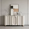 Modern Luxury Cream White Entryway Side Cabinet With Elegant Decor For Stylish Home Interior