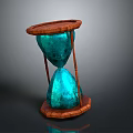 Elegant Decorative Hourglass With Wooden Frame And Teal Sand Design