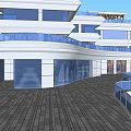 Modern Building Roof Garden With Open Space Wooden Floors And Glass Railings