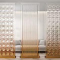 Modern partition glass brick partition 3d model