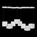 Modern Geometric White Cube Chandelier With Multiple Hanging Design Elements 3d model