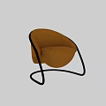 Modern Yellow Velvet Single Sofa With Curved Black Metal Frame Design