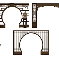 Traditional Chinese Wooden Door Arch Designs With Carved Patterns And Lattice Details