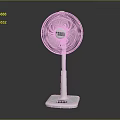 Sharp White Electric Stand Fan With Modern Design And Stable Base 3d model
