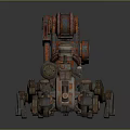 Rusty Multi legged Mechanical Creature Robot Character with Gear Joints 3d model