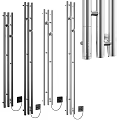 Modern Stainless Steel Bathroom Cabinet Rack With Multiple Shelves And Hooks