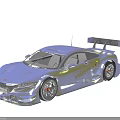 Modern Technology Exhibition Hall Displaying White Race Car Model With Champion Logo And Detailed Design