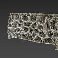 Moss Covered Stone Building Exterior Wall With Natural Rustic Texture Design 3d model