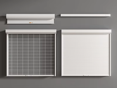 White Window Blinds And Decorative Strips With Various Design Styles For Home 3d model