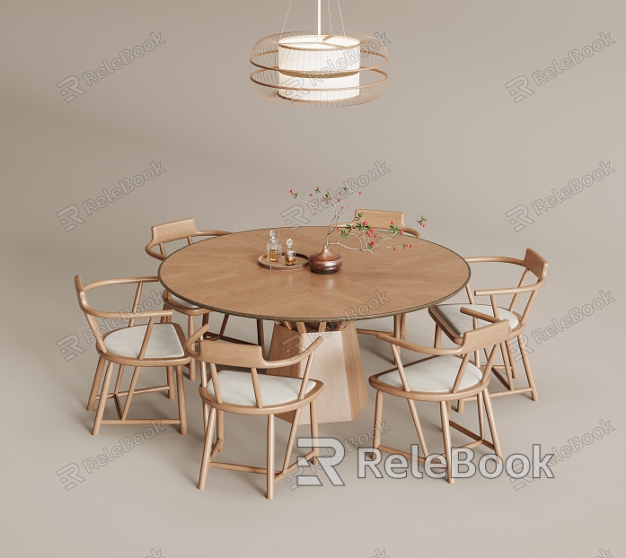 New Chinese Dining Table and Chair Combination Chandelier model