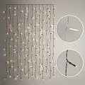 Decorative Curtain String Lights with Warm LED Bulbs and Plug Detail View