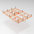 Orange Suspension Fitness Training Equipment With Metal Frame And Hanging Points