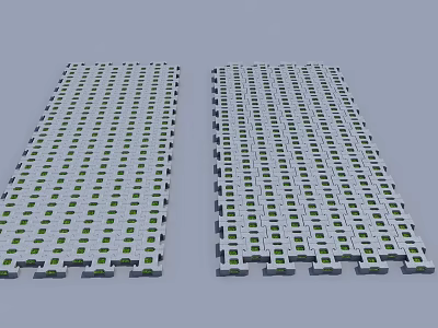 Interlocking Grid Pavers With Green Inserts For Outdoor Flooring Design 3d model