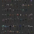 Various Medieval Fantasy Axes With Unique Designs And Decorative Handles