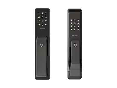 Modern Black Smart Door Handle With Digital Keypad And Fingerprint Scanner 3d model