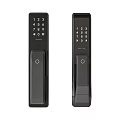Modern Black Smart Door Handle With Digital Keypad And Fingerprint Scanner
