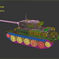 Detailed Military Tank With Vintage Metal Tracks And Cannon Texture Design