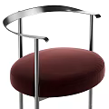 Modern Metal Frame Bar Stools With Armrests And Green Red Upholstered Seats