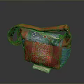 Red And Blue Embroidered Fabric Bag With Traditional Ethnic Design Details