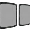 Modern Wall Hangings With Curved Design Dark Frames And Light Panels