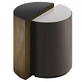 Modern Two Tone Coffee Table With Semi Circular Design And Smooth Wood Metal Surface