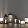 Decorative Outdoor Lanterns With Traditional Design And Mountain Pattern For Garden Lighting