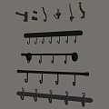 Different Styles Of Wall Hooks With Multiple Hooks Installed On Light Wall