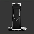 Stylish Modern Watch With Black Leather Strap Silver Dial And Transparent Glass