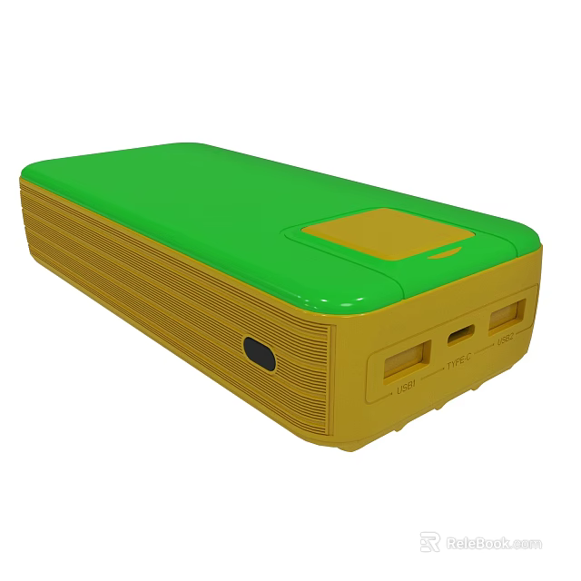 Portable Green And Yellow Projector With HDMI USB Ports And Compact Design 3d model 