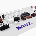 Assorted Guest Seats and Isolation Facilities for Event Venue Setup 3d model