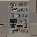 Practical Kitchen Shelf With Multiple Layers Holding Cooking Tools Containers And Vegetables
