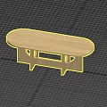Modern Wooden Dining Table With Unique Leg Structure And Two Tone Design 3d model