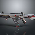 Futuristic Sci Fi Gun Design With White Red Accents And Blue Light Details