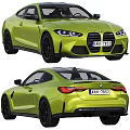 Lime Green BMW M4 Two Door Coupe With Black Wheels And Sporty Exterior Design