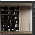 Bookshelf Bookcase Whole-face Bookcase 3d model
