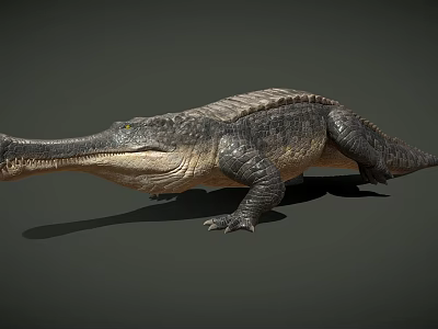 Realistic 3D Crocodile Model With Detailed Skin Texture And Lifelike Pose 3d model